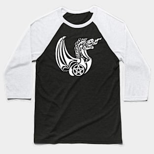 Pentacle Dragon2 White Baseball T-Shirt